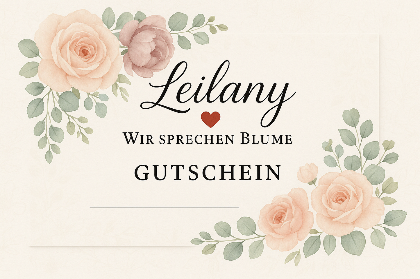 Leilany ♥ Wir sprechen Blume - Geschenkgutschein